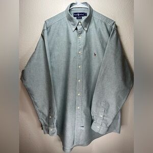 Polo Ralph Lauren Yarmouth Green/Grey Button Down Dress Shirt-Size 16 ½ - 36